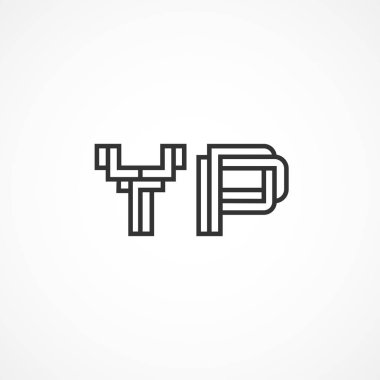 İlk harf Yp Logo tasarım şablonu