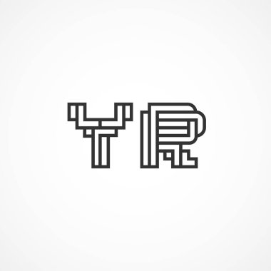 İlk harf Yr Logo tasarım şablonu
