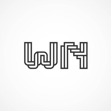 İlk harf Wn Logo tasarım şablonu