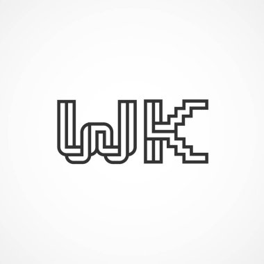 İlk harf Wk Logo tasarım şablonu