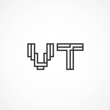 İlk mektup Vt Logo tasarım şablonu