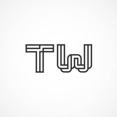 İlk harf Tw Logo tasarım şablonu