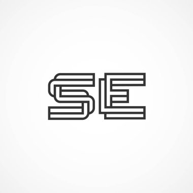 İlk harf Se Logo tasarım şablonu