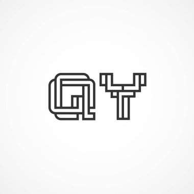 İlk harf Qy Logo tasarım şablonu