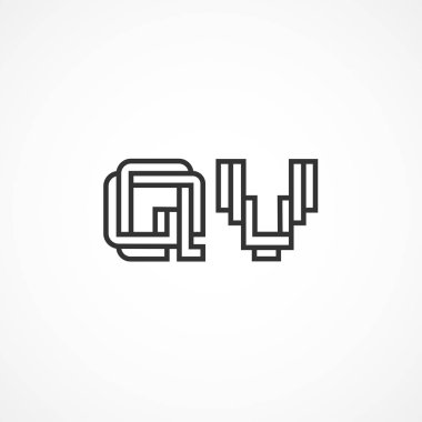 İlk harf Qv Logo tasarım şablonu