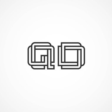 İlk harf Qd Logo tasarım şablonu
