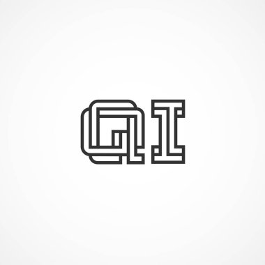 İlk harf Qi Logo tasarım şablonu