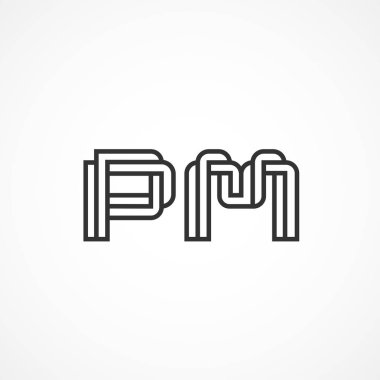 İlk harf Pm Logo tasarım şablonu