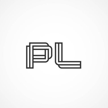 İlk Harf PL Logo Şablonu Tasarımı