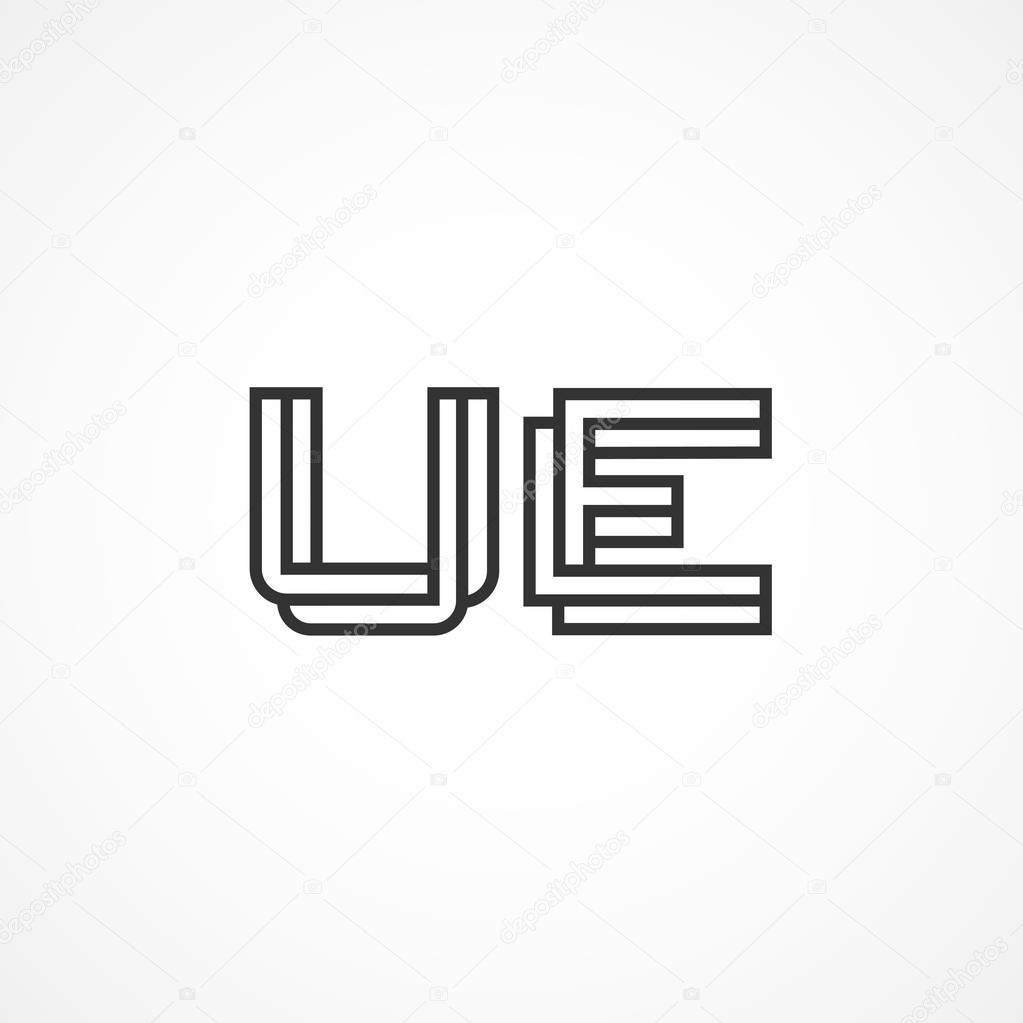 Initial Letter UE Logo Template Design