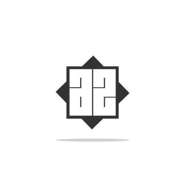 İlk mektup Az Logo şablonu vektör tasarımı
