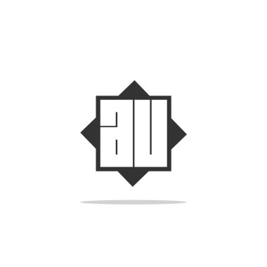 İlk harf Au Logo şablonu vektör tasarımı