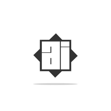 İlk harf AI Logo şablonu vektör tasarımı
