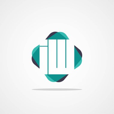 İlk harf IW Logo tasarım şablonu