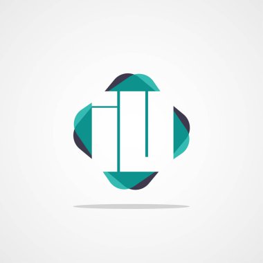 İlk harf IU Logo tasarım şablonu