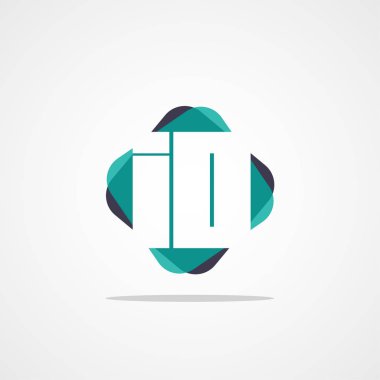 İlk harf IO Logo tasarım şablonu