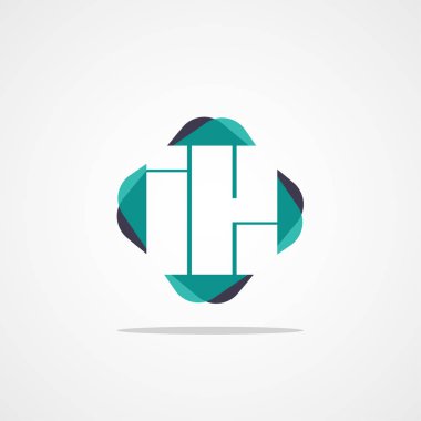 İlk harf ık Logo tasarım şablonu