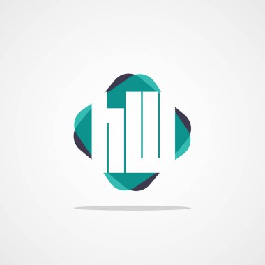 İlk harf Hw Logo tasarım şablonu