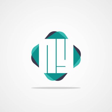 Inital mektup Ny Logo şablonu vektör tasarımı