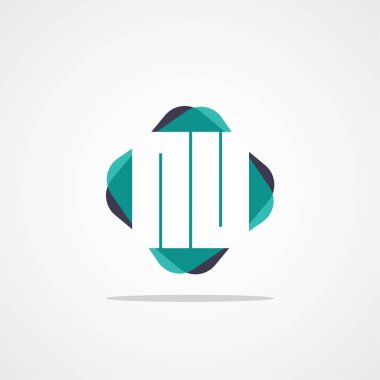 Inital harf Nu Logo şablonu vektör tasarımı