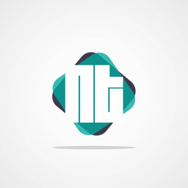 Inital mektup Nt Logo şablonu vektör tasarımı