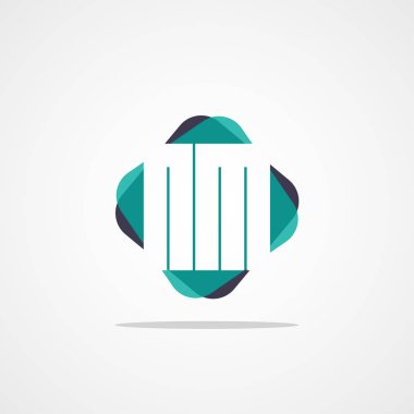 Inital mektup Nm Logo şablonu vektör tasarımı