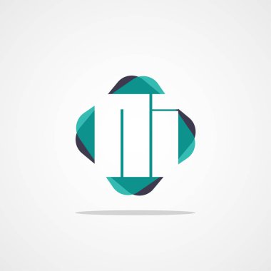 Inital harfi Ni Logo şablonu vektör tasarımı