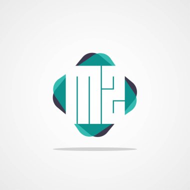 Inital mektup Mz Logo şablonu vektör tasarımı