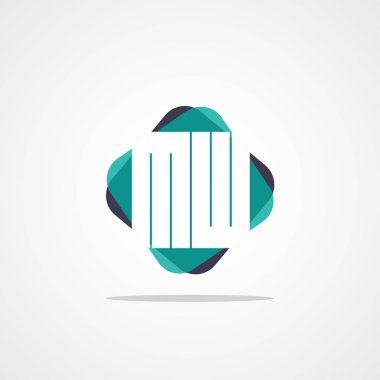 Inital mektup Mw Logo şablonu vektör tasarımı