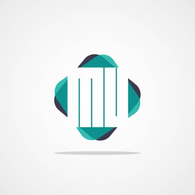 Inital mektup Mu Logo şablonu vektör tasarımı