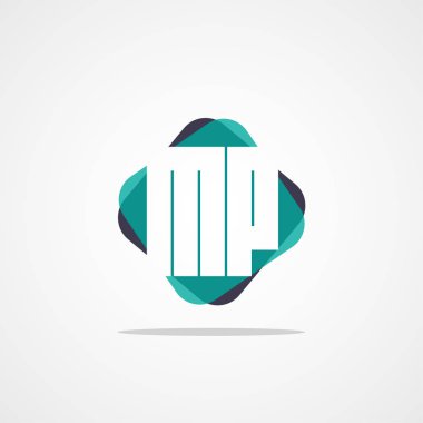 Inital mektup Mp Logo şablonu vektör tasarımı