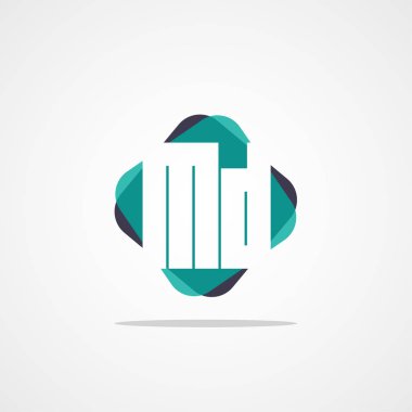 Inital mektup Md Logo şablonu vektör tasarımı