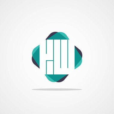 Inital mektup Kw Logo şablonu vektör tasarımı