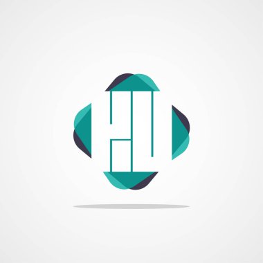 Inital mektup Ku Logo şablonu vektör tasarımı