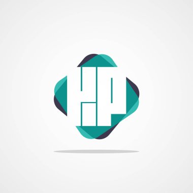 Inital mektup Kp Logo şablonu vektör tasarımı