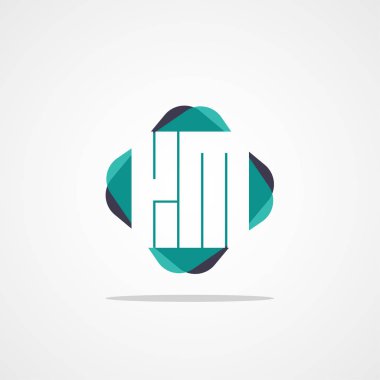 Inital mektup Km Logo şablonu vektör tasarımı