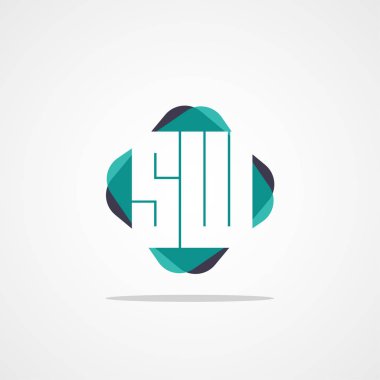 İlk harf Sw Logo tasarım şablonu