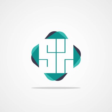 İlk harf Sx Logo tasarım şablonu