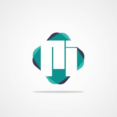 İlk mektup RI Logo tasarım şablonu