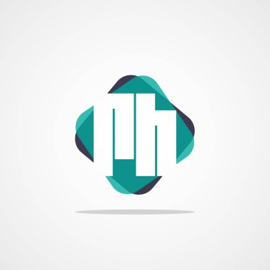 İlk harf Rh Logo tasarım şablonu