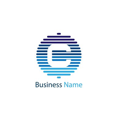 C Harfi Logo Şablon Tasarımı