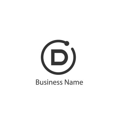 D harfi Logo tasarım şablonu