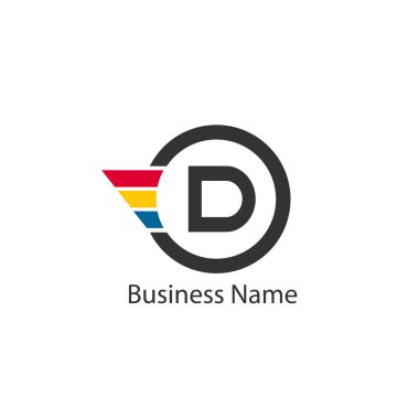 D harfi Logo tasarım şablonu