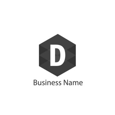 D harfi Logo tasarım şablonu