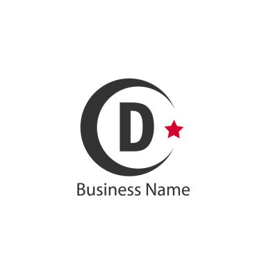 D harfi Logo tasarım şablonu