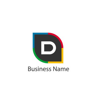 D harfi Logo tasarım şablonu