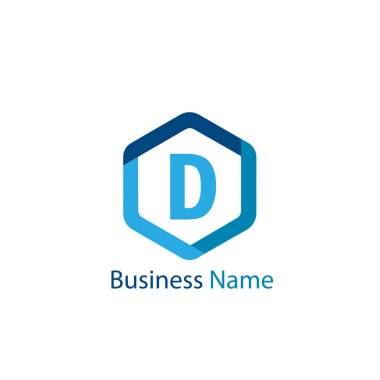 D harfi Logo tasarım şablonu