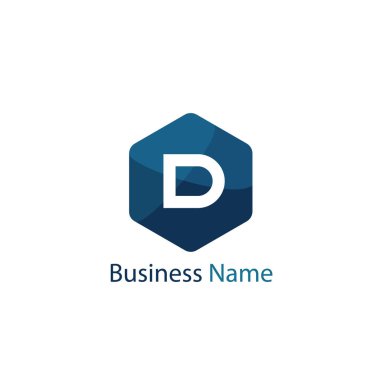 D harfi Logo tasarım şablonu