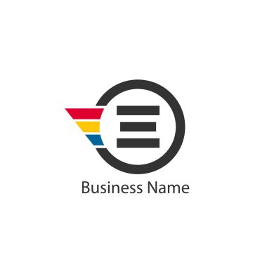 E harfinin Logo tasarım şablonu