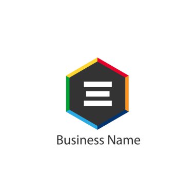 E harfinin Logo tasarım şablonu